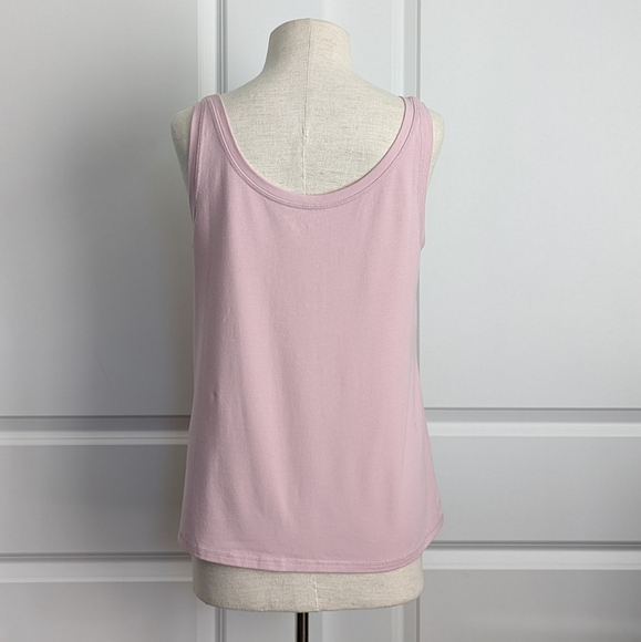 Eileen Fisher Tank Organic Cotton Stretch Jersey Scoop Neck Light Plum L NWT - Picture 6 of 12